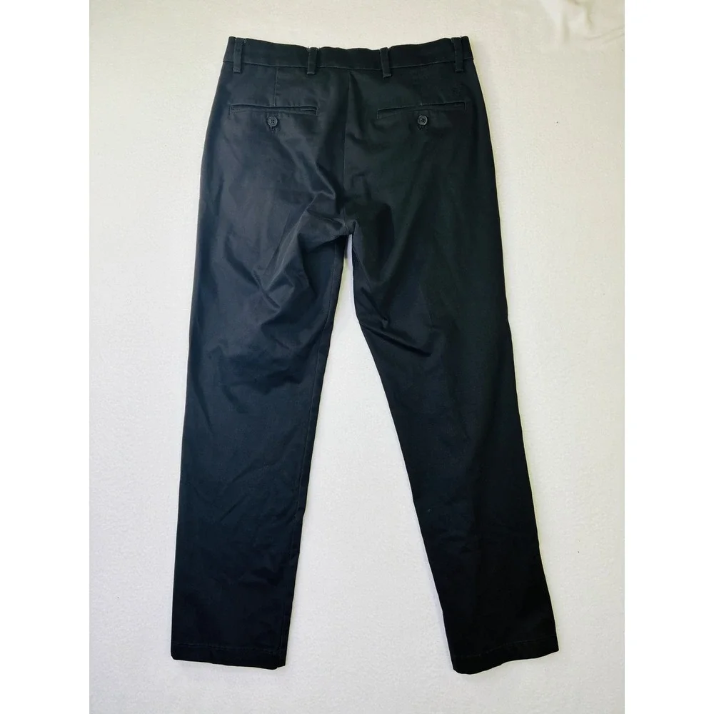 Dockers Flex Comfort Slim Fit Chinos Mens Black Flat Front Trousers 30x28